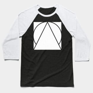 Square Circle Triangle - White Baseball T-Shirt